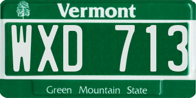 VT license plate WXD713