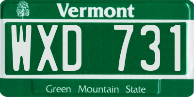 VT license plate WXD731