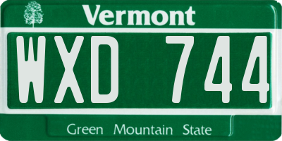 VT license plate WXD744