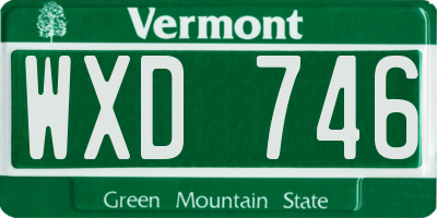 VT license plate WXD746