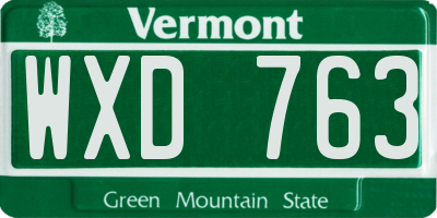 VT license plate WXD763