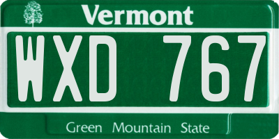VT license plate WXD767