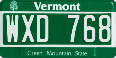VT license plate WXD768