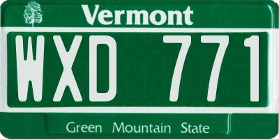 VT license plate WXD771