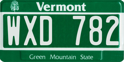 VT license plate WXD782