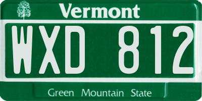 VT license plate WXD812