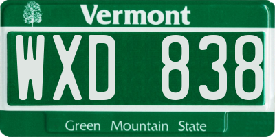 VT license plate WXD838