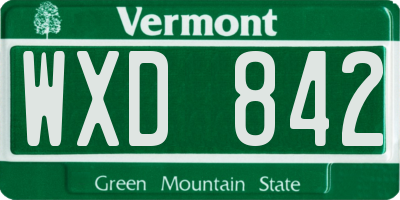 VT license plate WXD842