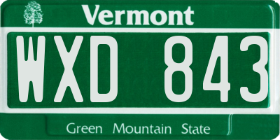 VT license plate WXD843