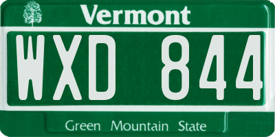 VT license plate WXD844