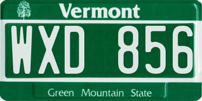 VT license plate WXD856
