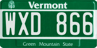 VT license plate WXD866