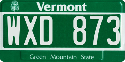 VT license plate WXD873