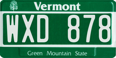 VT license plate WXD878