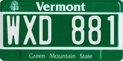 VT license plate WXD881