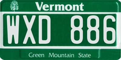 VT license plate WXD886