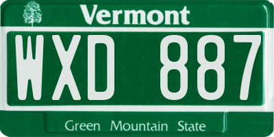 VT license plate WXD887