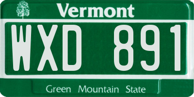 VT license plate WXD891