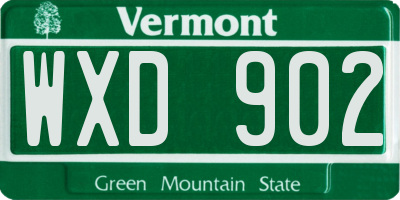 VT license plate WXD902