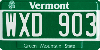 VT license plate WXD903