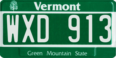 VT license plate WXD913