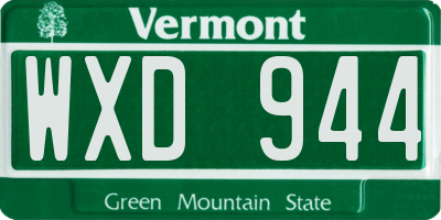 VT license plate WXD944