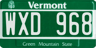 VT license plate WXD968