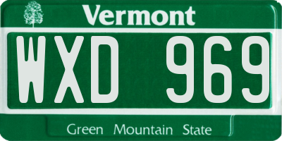 VT license plate WXD969