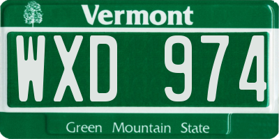 VT license plate WXD974
