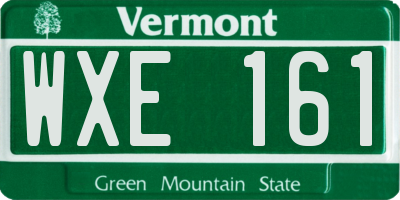 VT license plate WXE161