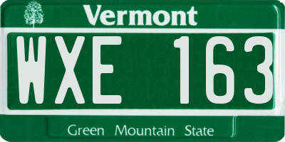 VT license plate WXE163