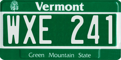 VT license plate WXE241