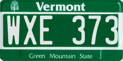 VT license plate WXE373