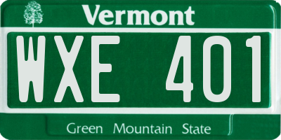 VT license plate WXE401