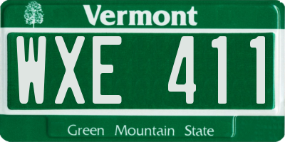 VT license plate WXE411