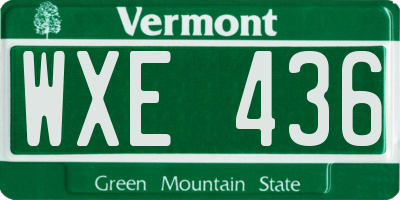 VT license plate WXE436