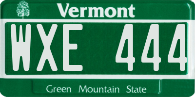 VT license plate WXE444