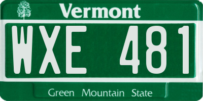 VT license plate WXE481