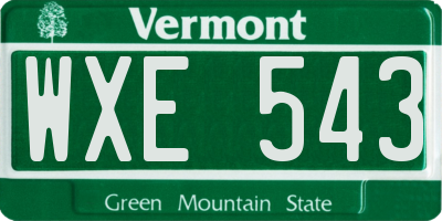 VT license plate WXE543