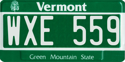 VT license plate WXE559