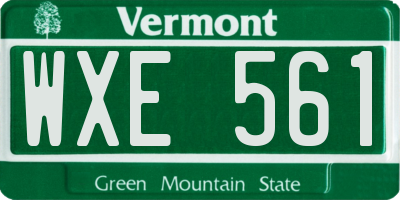 VT license plate WXE561