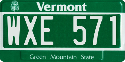 VT license plate WXE571