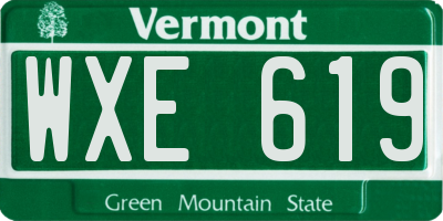 VT license plate WXE619