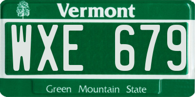 VT license plate WXE679