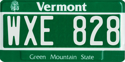 VT license plate WXE828