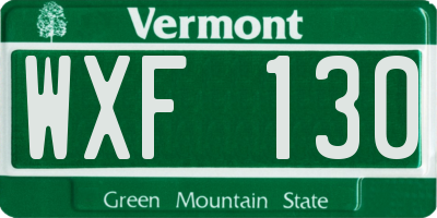 VT license plate WXF130