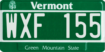 VT license plate WXF155