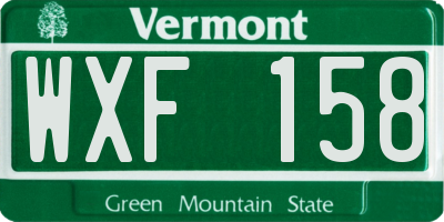 VT license plate WXF158