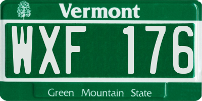 VT license plate WXF176
