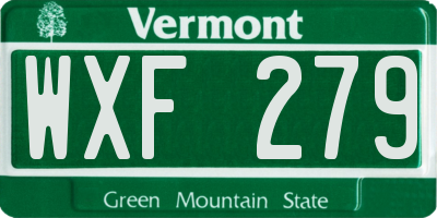 VT license plate WXF279